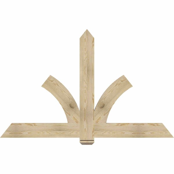 Ekena Millwork Redmond Rough Sawn Timber Gable Bracket, Douglas Fir, 72"W x 45"H x 2"D x 6"F, 15/12 Pitch GBW072X45X0206RED00RDF - main